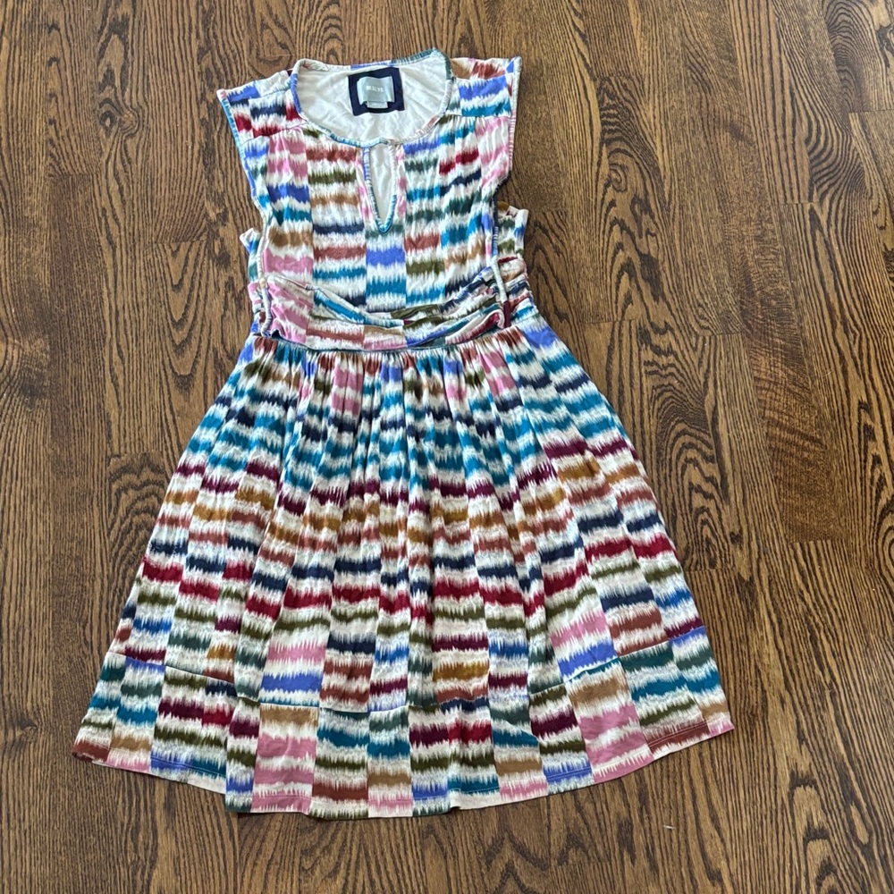 Maeve Sennebec Multicolor Striped Sleeveless Dress